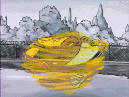 The Magic School Bus turning into a pizza