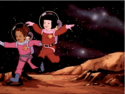 Students learn lessons from Ms. Frizzle when they hop around Mars in outer space.