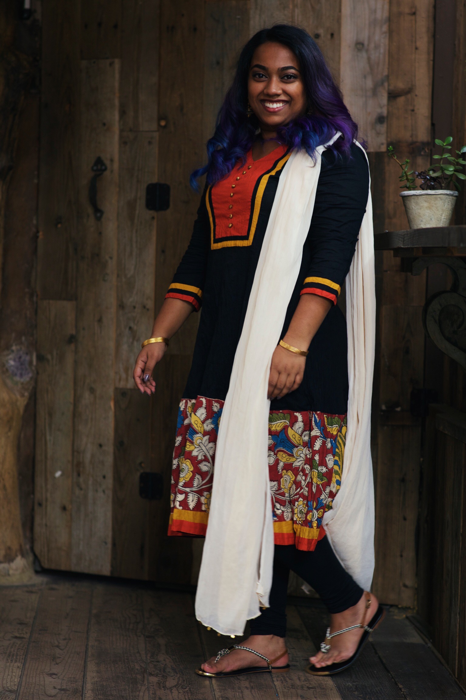 Tanvi Sakhamuru dressed in a traditional Indian outfit.
