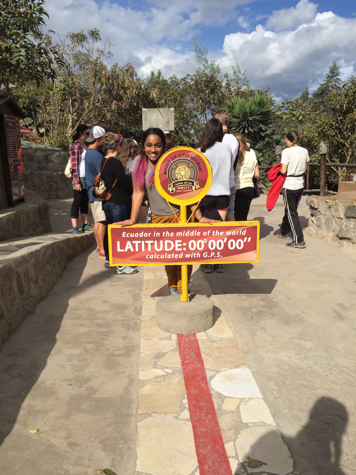 Tanvi Sakhamuru at Latitude 00°00'00 in Ecuador after winning the Chegg Foundation's and MeToWe's give back and go challenge.