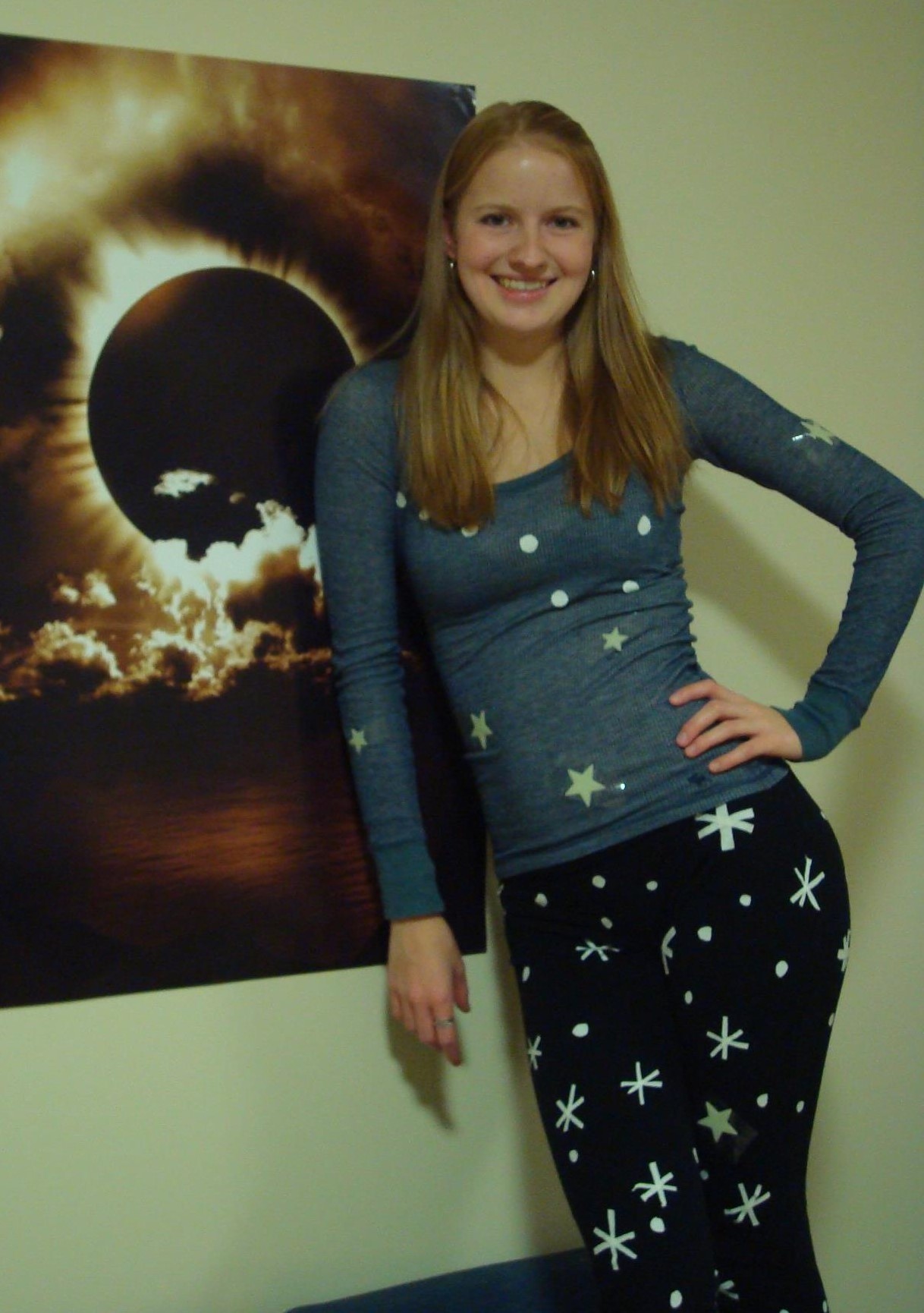 Megan dressed up as the night sky for Halloween in college.