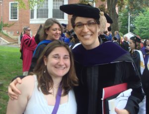 Alli Iuliano standing next to Rachel Maddow.