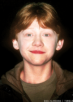 Rupert Grint shown at two different ages