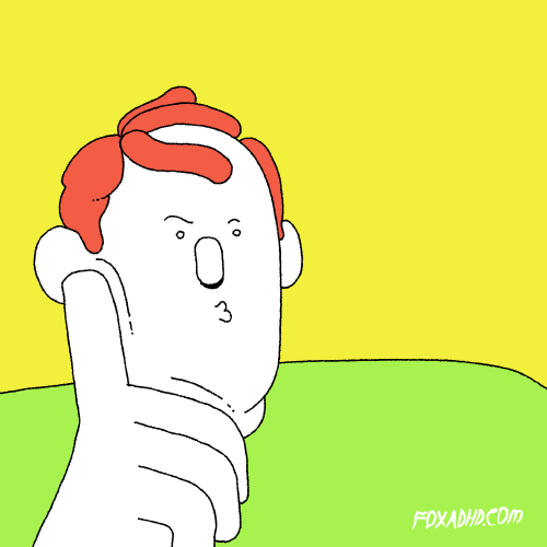 A cartoon man getting an idea